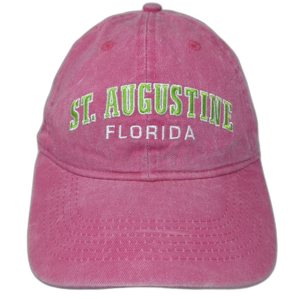 Alvin's Island Baseball Cap Pink Green Embroidered St. Augustine Hat OS